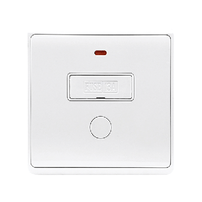 LONDON outlet with fuse and LED indicator white