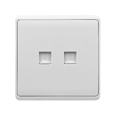 LONDON double computer RJ45 socket white