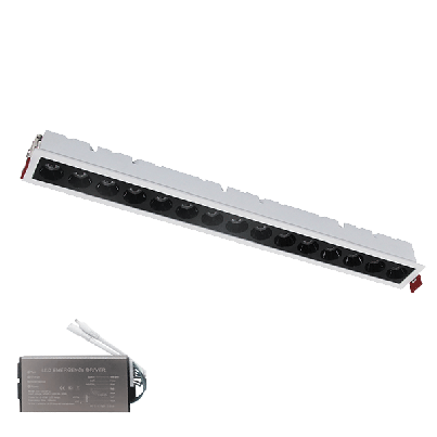 Recessed linear light EL-05 20W 4000K, white and Black+emergency kit