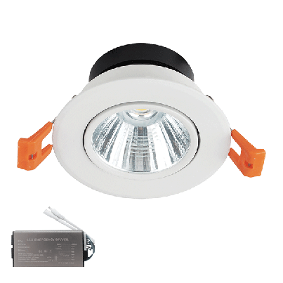 LED spot light 24W 230V 4000K white IP44+emergency kit Aluminum