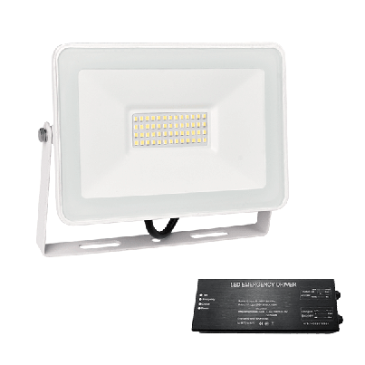 VEGA slim SMD 50W LED floodlight 4000K white+ emergency kit