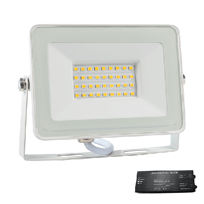 VEGA30 slim SMD 30W LED floodlight 3000K white+emergency kit