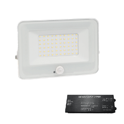 VEGA slim SMD 30W LED floodlight with sensor white+ emergency kit