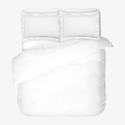 Double bed linen set DILIOS White Satin, 4 pcs, white