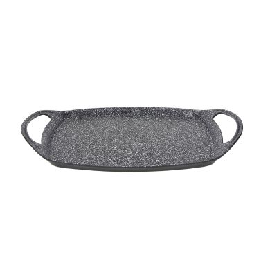 Smooth Grill Plate TOGNANA Sphera, Two Handles, 27x22cm, Grey