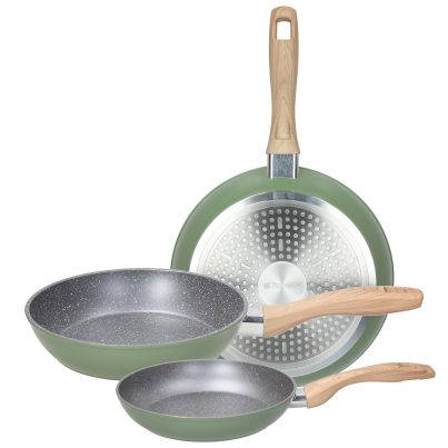 Set of 3 FRYPAN CM 20/24/28 STONE SAGE