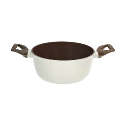 Casserole with handles TOGNANA Sintonia, PFAS free, 20cm, Beige- Maroon