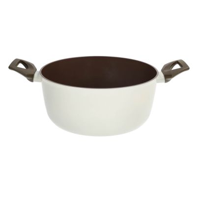 Casserole with handles TOGNANA Sintonia, PFAS free, 24cm, Beige- Maroon