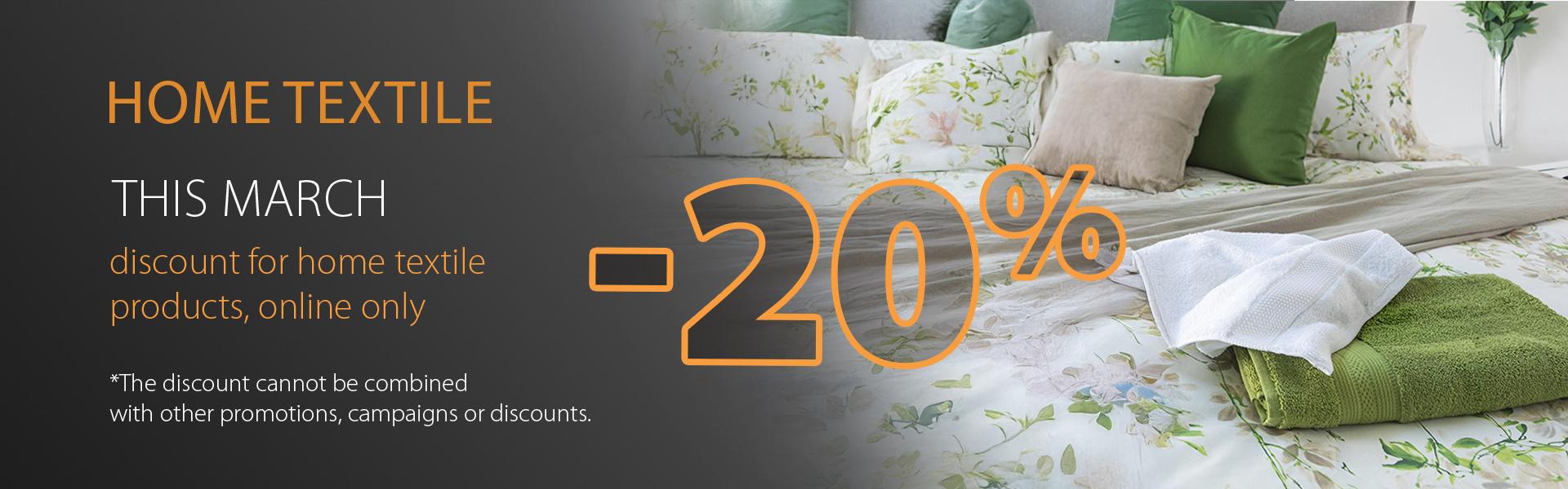 home textile banner -20% discount