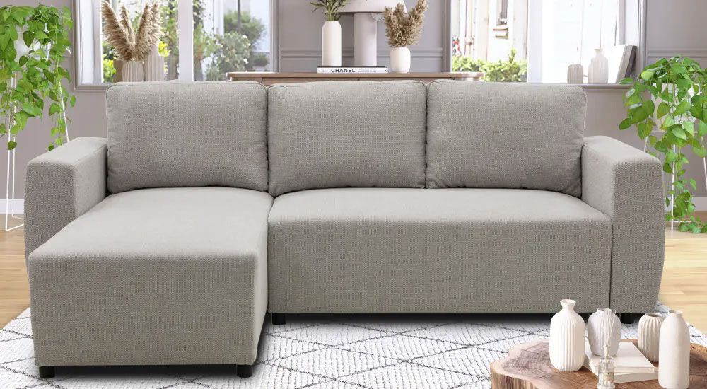 PHARELL corner sofa in beige - living room ambience